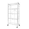 SOGA 5-Tier Foldable Steel Stand with Wheels - White