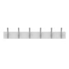 Mode Perma Products 6 Brushed Nickel Hooks White Board Hat And Coat Rack