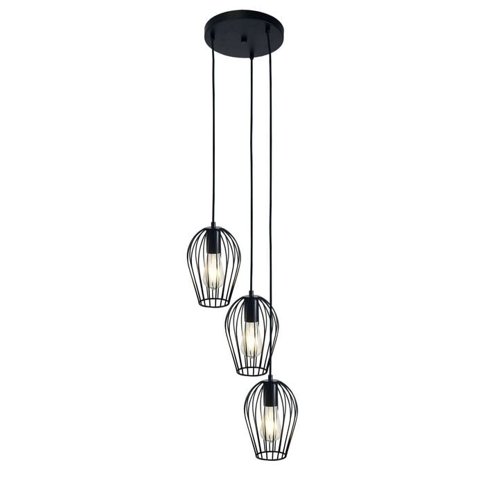Oriel Lighting Olam 3lt Pendant Light Black