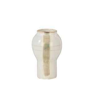 Amalfi Nora Reactive Glaze Vase Hand Paint Off White & Grey 15.6x15.6x24.2cm