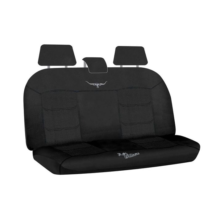 R.m.williams Rmw Longhorns Jacquard Rear Black Car Seat Cover Universal Fit