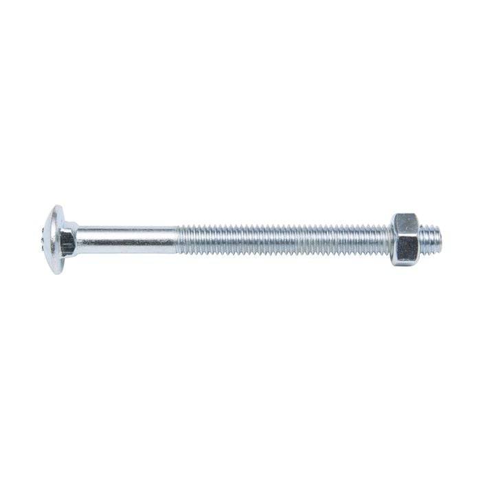 Zenith M8 x 130mm Zinc Plated Cup Head Bolt And Nut