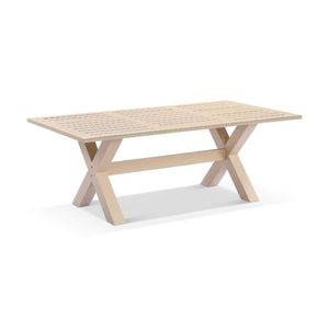 Tahitian 2.1m Outdoor Aluminium Rectangle Dining Table Light Oak