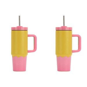 2PK Annabel Trends Super Sip Wave 380ml Stainless Steel Cup - Yellow Candy