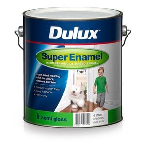 Dulux 4L Super Enamel Paint Semi Gloss Vivid White - 4L