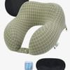 Travel Pillow Memory Foam Neck Pillow for Neck Pain Green