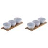 2x 4pc Ladelle Artisan Serving Porcelain Round Bowl & Tray Set Home/Kitchen Blue