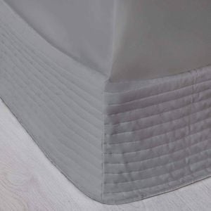 Ashton Quilted Valance Single Bed Light Light Grey Myhouse
