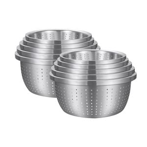 SOGA 2X Stainless Steel Nesting Colander & Basin-Set of 5