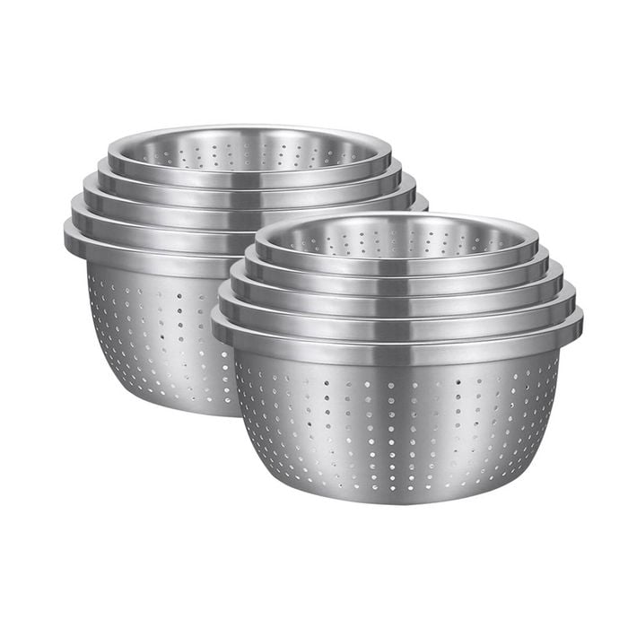 SOGA 2X Stainless Steel Nesting Colander & Basin-Set of 5