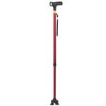 Walking Stick Cane Folding With Light LED Strap Handle Metal Adjustable  4 Legs