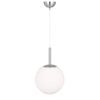 Telbix Bally Modern Pendant Hanging Lamp Light Glass Metal Opal Matt Nickel