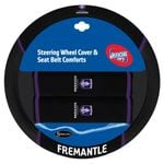 FREMANTLE DOCKERS Official AFL Steering Wheel Cover and Seat Belt Cover Set