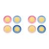 2x 4pc Porto Sole Outdoor Entertaining Side Plates Blush, Sea, Indigo, Pink