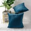 Velvet Square Cushion Cover 2pcs Pack - Teal Blue
