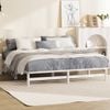 Oikiture Wooden Bed Frame King Solid Pine Timber Platform White