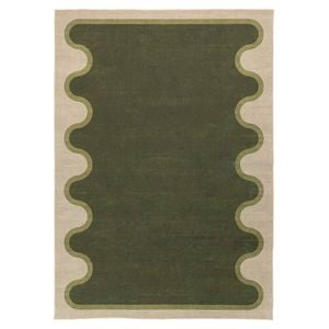 Loopsie-400cm X 300cm-kumu Green And Beige Washable Rug