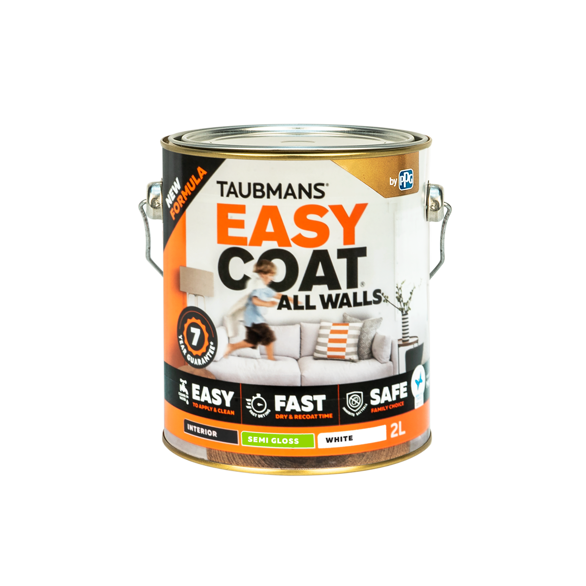 Taubmans 2L White Semi Gloss Easycoat All Walls Paint - Bunnings Australia