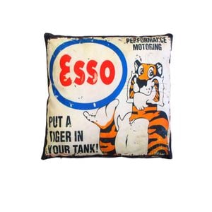 Australian Mancave Retro Cushion ESSO Upright Tiger 40 x 40 cm