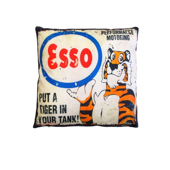 Australian Mancave Retro Cushion ESSO Upright Tiger 40 x 40 cm