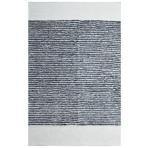 Handwoven Abstract Wool Rug-6317-Ivory/Charcoal-80x150cm