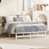 Oikiture Wooden Bed Frame Double Solid Pine Timber Platform White