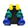 1kg + 4kg + 7kg Total 24kg With 1 Free Rack - 3 Pairs PVC Dumbbell Set Weight