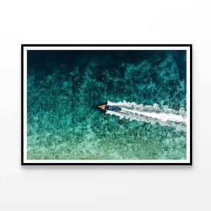 Long tail Boat Sailing on Water  Print 100% Australian Made 120x90cm  (Poster)