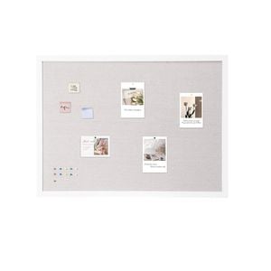 Vevor 121.92 X 91.44 Cm Cork Board White With Linen Surface Stylish Wall-mounted For Home