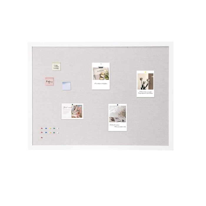 Vevor 121.92 X 91.44 Cm Cork Board White With Linen Surface Stylish Wall-mounted For Home