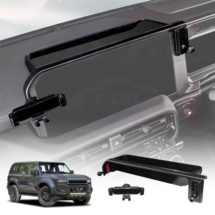 Phone Holder With Storage Tray For Toyota Prado 250 Series 2024-onwards Car Screen Hidden Organizer Accessories