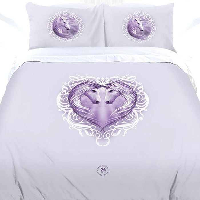 Anne Stokes White Unicorn Quilt Cover Set King