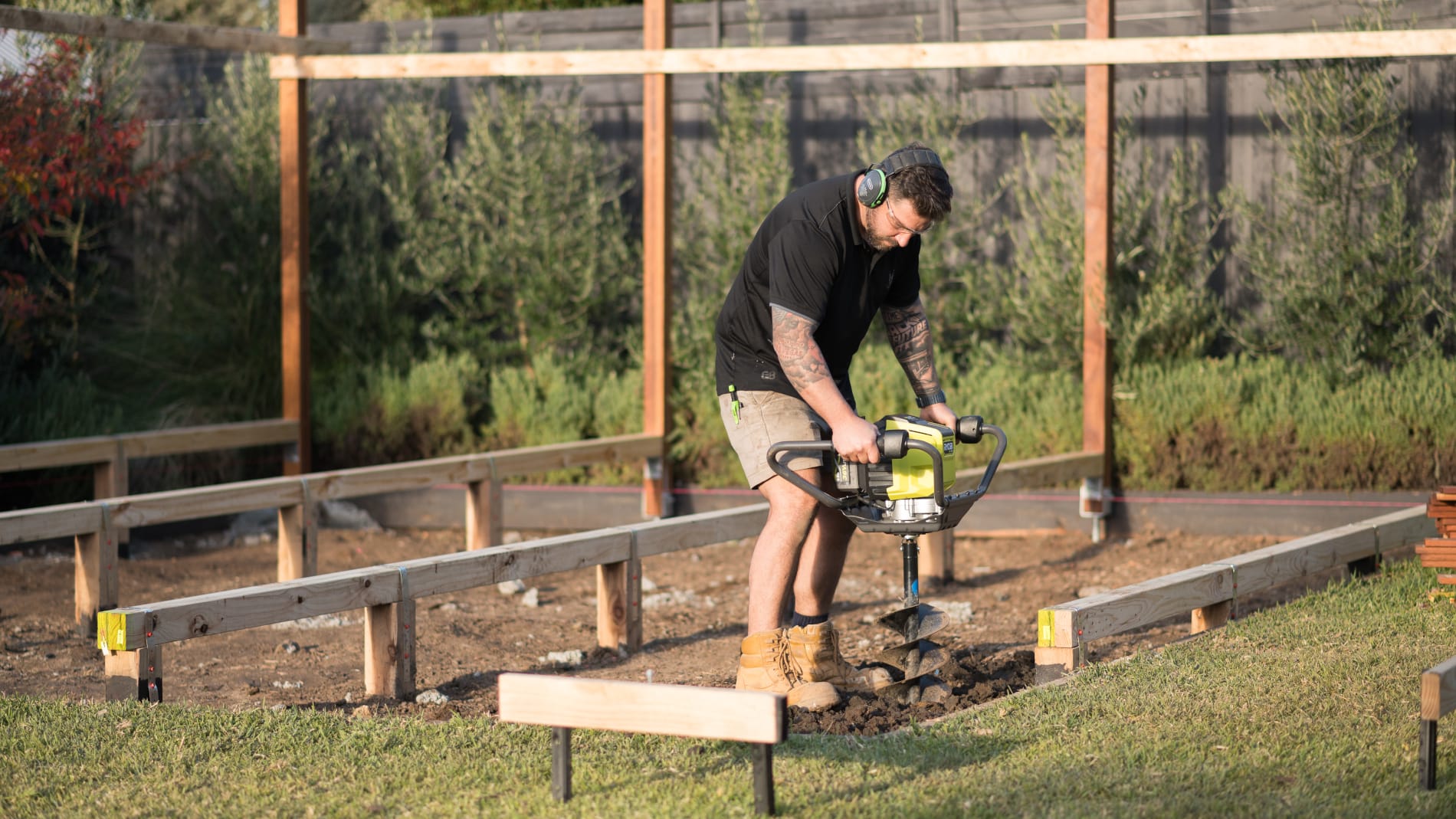 Digging holes using a hole digger