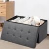 Costway Fabric Foldable Storage Ottoman Bench Footrest Stool
