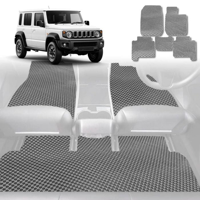 6D Diamond Car Floor Mats for Suzuki Jimny XL 2023-Current-Full Set-Grey-Outback GT