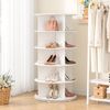 Advwin 5 Tier 360 Rotating Shoe Rack Tower Display Stand White