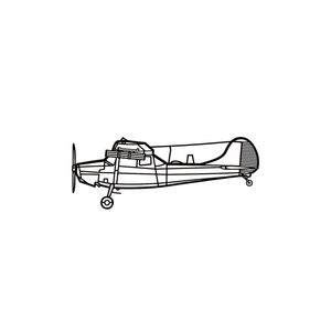 Ignite Laser Cessna L-19 Bird Dog - Light Observation Aircraft Silhouette Metal Wall Art Coated Black 23.6 inch - 60 cm