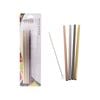 Appetito Set 4 Metallic Straight Stainless Steel Straws + Cleaning Brush
