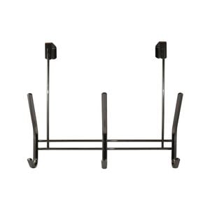 Adoored 3 Black Nickel Double Hook Over-The-Door Deco Hook Rack