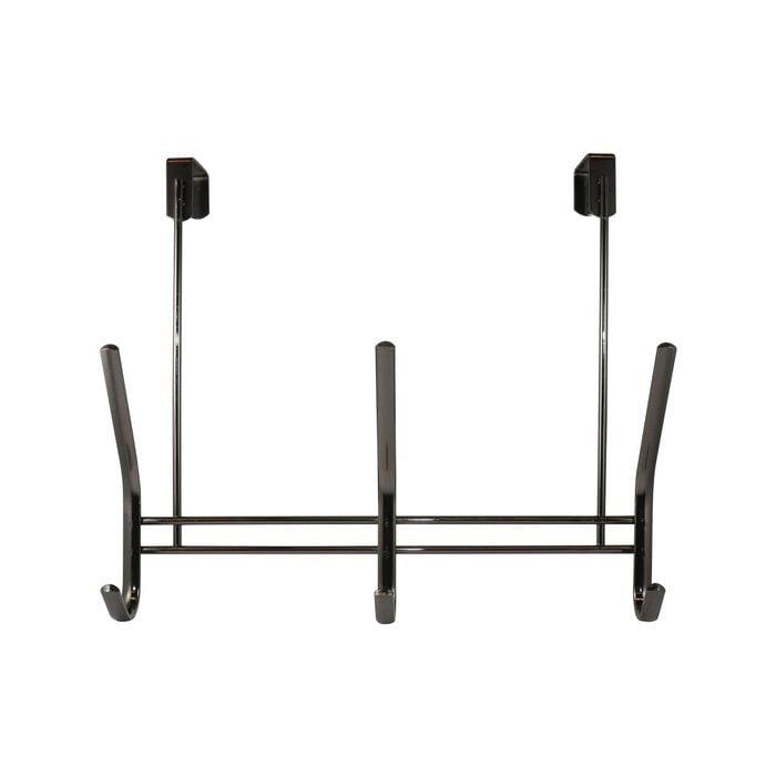 Adoored 3 Black Nickel Double Hook Over-The-Door Deco Hook Rack