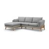 Modern Furniture BRONTE 3 Seater Sofa with Left Chaise - Light Grey & Oak