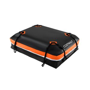 Costway Car Rooftop Cargo Carrier 600 L Waterproof Heavy-Duty PVC Roof Bag-Orange