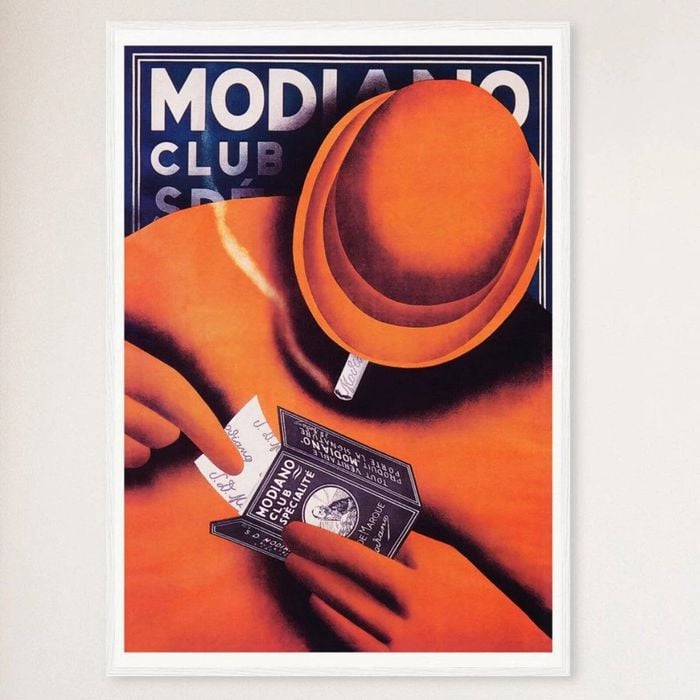 Galrie Modiano Vintage Cigarette Papers Advertising Poster for Art Home Decor, White Frame, A0 84 x 119cm (33 x 47inch)