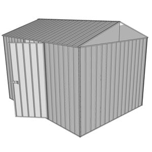 Build-a-Shed 2.3 x 3.0 x 2.3m Gable Single Hinged Side Door Shed - Zinc