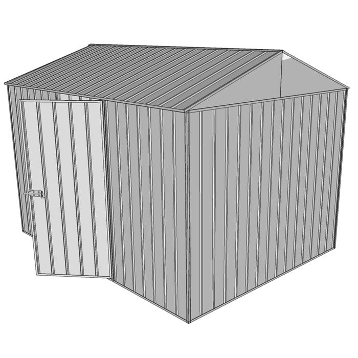 Build-a-Shed 2.3 x 3.0 x 2.3m Gable Single Hinged Side Door Shed - Zinc