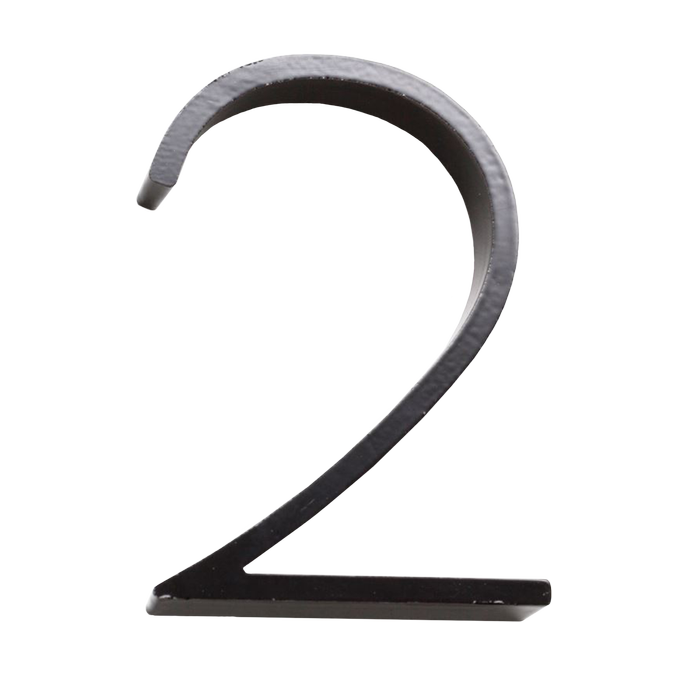 Sandleford 120mm Black Slimline Numeral 2 With Fixing