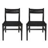 Sk designer living | pack of 2 | replica hans wegner ch36 chair - black