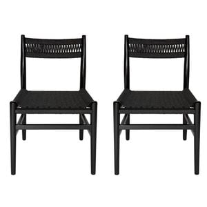 Sk designer living | pack of 2 | replica hans wegner ch36 chair - black