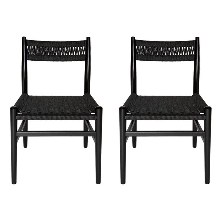 Sk designer living | pack of 2 | replica hans wegner ch36 chair - black