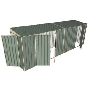 Build-A-Shed 1.2 x 6.0 x 2.0m Skillion Double with Single Hinged Side Doors Shed - Green